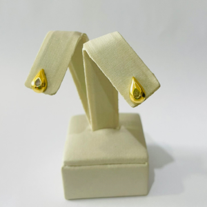 BRINCO GOTA P C/ ZIRC. BANHO DOURADO