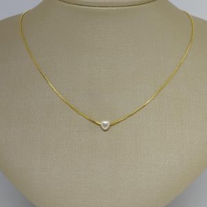 GARG CORACAO PEROLA PASSANTE BANHO DOURADO