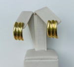 BRINCO TRES LISTRAS LISAS BANHO DOURADO
