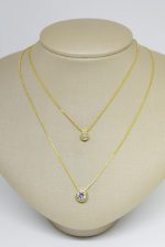 GARGANTILHA DUPLA PINGO DE LUZ BANHO DOURADO