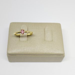 ANEL UMA ZIRC GOTA BANHO DOURADO