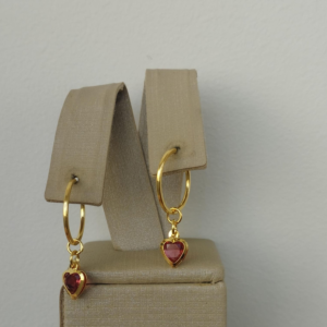 ARGOLA REDONDA PEND. ZIRC. 6MM BANHO DOURADO
