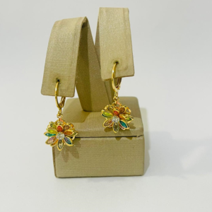 ARGOLA PEND. FLOR BANHO DOURADO