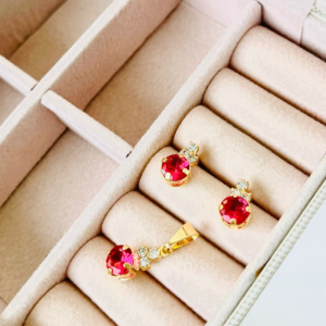 CONJUNTO PEDRA RED. 6MM BRUTO
