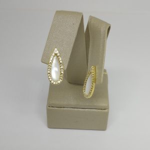 BRINCO GOTA C/ PEROLA CRAV BANHO DOURADO