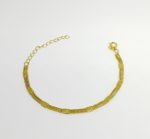 fora de linha PULSEIRA TRES CORRENTES C/ DETALHES BANHO DOURADO