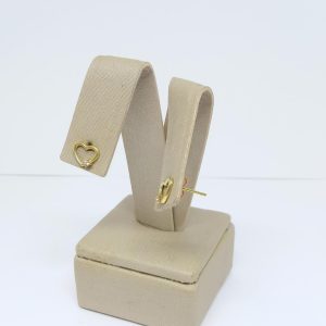 BRINCO CORACAO VAZ. C/ UMA PEDRA BANHO DOURADO