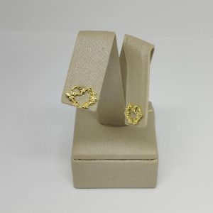 BRINCO CORACAO CM FLOR E BORB BANHO DOURADO