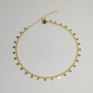 TORNOZELEIRA MINI CIRCULOS BANHO DOURADO