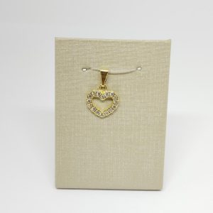 PING CORACAO VAZADO COM PEDRAS BANHO DOURADO