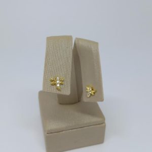 BRINCO LIBELULA CRAVEJADO BANHO DOURADO