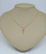 GARGANTILHA CRUCIFIXO CRAVEJADO BANHO DOURADO