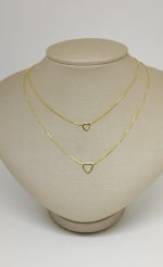 fora de linha GARGANTILHA DUPLA DOIS CORACOES BANHO DOURADO