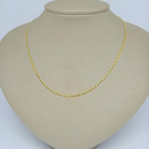 GARGANTILHA ELOS FINOS 45CM BANHO DOURADO