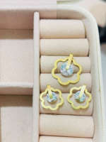 CONJUNTO FLOR VAZ CM PEDRA BRUTO