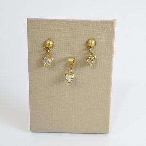 CONJUNTO ZIRC. CORACAO 5MM BRUTO