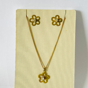 CONJUNTO FLOR VAZ E PEDRA BRUTO
