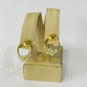 BRINCO CIRCULAR COM ZIRC. BANHO DOURADO