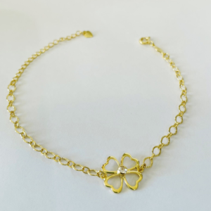 PULSEIRA FLOR BANHO DOURADO