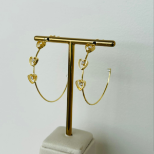 ARGOLA TRES CORACOES BANHO DOURADO
