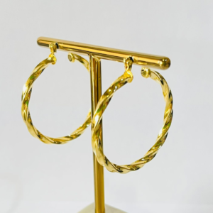 ARGOLA FIO 35 TORCIDO BANHO DOURADO