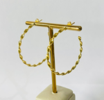 ARGOLA FIO TORC. C/ TARRAXA BANHO DOURADO
