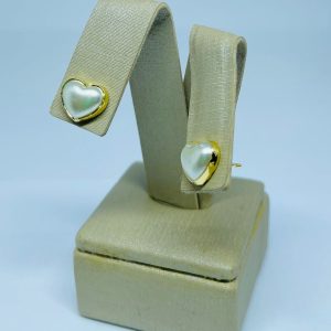 BRINCO CORACAO PEROLA 8MM BANHO DOURADO