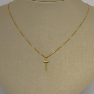 GARGANTILHA CRUCIFIXO CRAVEJADO BRUTO