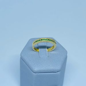 ANEL CRAV. DEZESSETE ZIRC. SM BANHO DOURADO