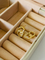 BRINCO CRAV. 2 HEXAGONAL BANHO DOURADO