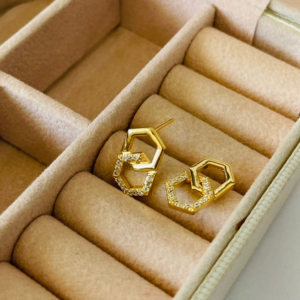 BRINCO CRAV. 2 HEXAGONAL BANHO DOURADO