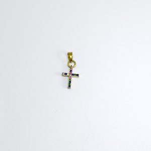 PINGENTE CRUCIFIXO COLORIDO BRUTO
