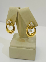 BRINCO OVAL C. 4 ZIRC.BANHO DOURADO