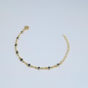 PULSEIRA INF.JUV PEDRAS PRETA BANHO DOURADO