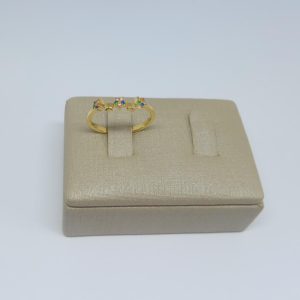 ANEL CRAV COM CINCO ESTRELAS BANHO DOURADO