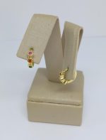 ARGOLA CRAV. TRES ZIRC COLORIDA BANHO DOURADO