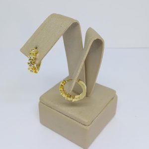 ARGOLA CINCO ESTRELAS CRAV. TAM 15 BANHO DOURADO