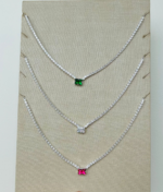 CHOKER 66 PEDRAS C. ZIRC.BANHO PRATEADO