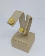 BRINCO BOLA CRAQUELADO 12MM LATAO BANHO DOURADO