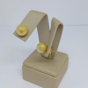 BRINCO BOLA CRAQUELADO 12MM LATAO BANHO DOURADO