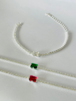 PULSEIRA C. 46 ZIRC.C. PEDRA BANHO PRATEADO
