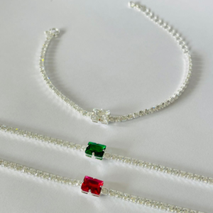 PULSEIRA C. 46 ZIRC.C. PEDRA BANHO PRATEADO