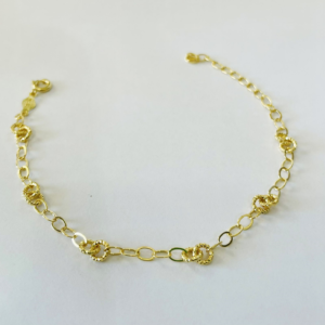 PULSEIRA DOIS ELOS TRABALHADOS BANHO DOURADO