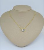 GARGANTILHA 45CM DE BOLAS COM ZIRC 10X10 BANHO DOURADO