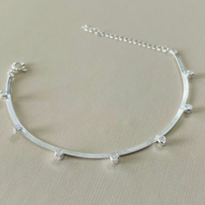 PULSEIRA 7 ZIRC. E MALHA BANHO PRATEADO