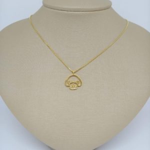 GARGANTILHA PING CACHORRO VAZ BANHO DOURADO