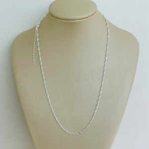 CORRENTE SINGAPURA  45CM C/ REG. BANHO PRATEADO