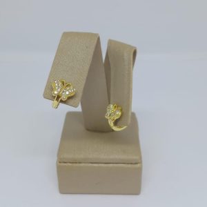 ARGOLA BORBOLETA CRAV BANHO DOURADO