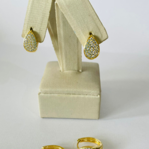 ARGOLA GOTA CRAV BANHO DOURADO