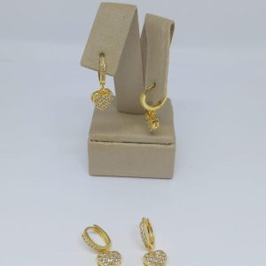 ARGOLA CRAV. PEND. CORACAO BANHO DOURADO